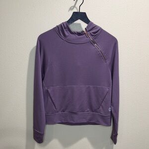 Balance Collection Purple Asymmetrical Zip Hoodie